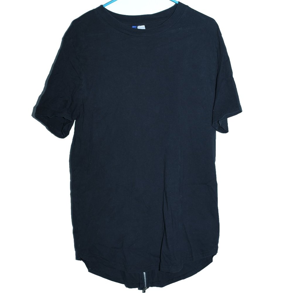 Divided H&M Black T-Shirt Zip Back Size Large